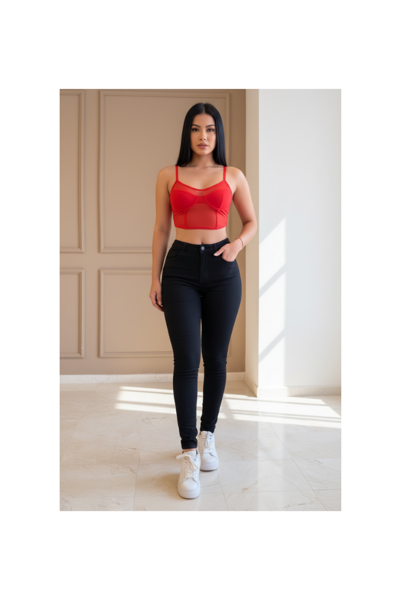 Jeans skinny stretch de cintura alta