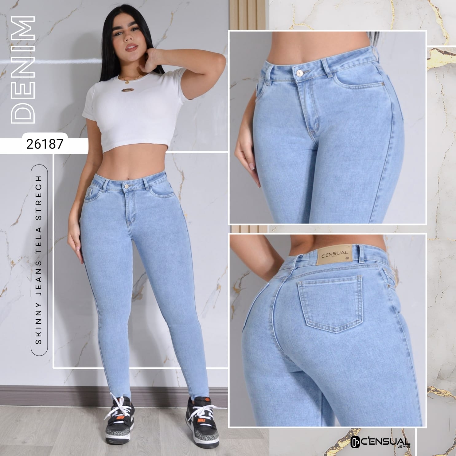 Jeans skinny stretch de cintura alta