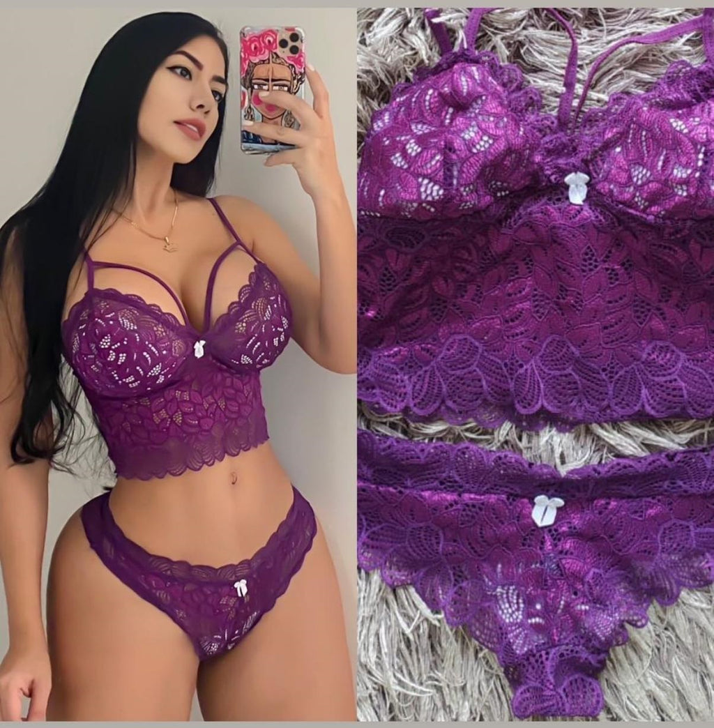 Lenceria Femenina De Encaje Semitanga